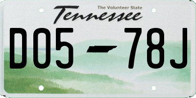 TN license plate D0578J