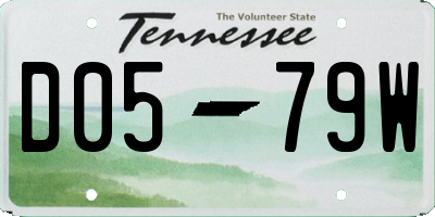 TN license plate D0579W