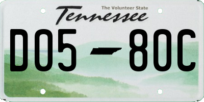 TN license plate D0580C