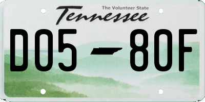 TN license plate D0580F