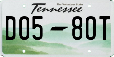 TN license plate D0580T