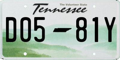 TN license plate D0581Y