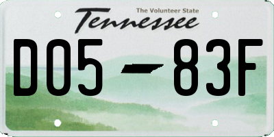 TN license plate D0583F