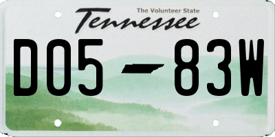 TN license plate D0583W