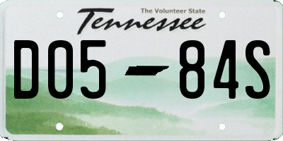 TN license plate D0584S