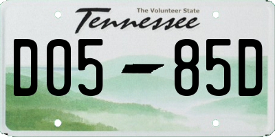 TN license plate D0585D