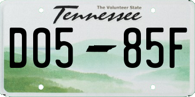 TN license plate D0585F