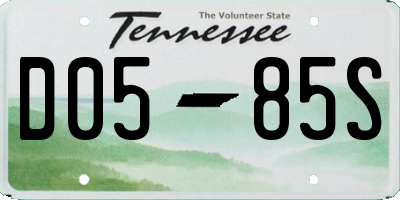 TN license plate D0585S