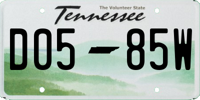 TN license plate D0585W