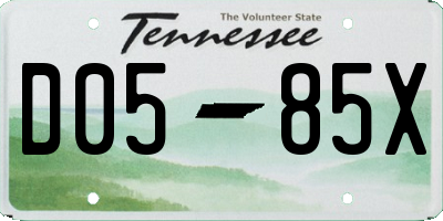 TN license plate D0585X