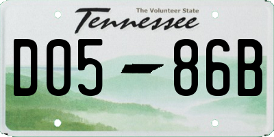 TN license plate D0586B