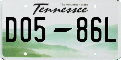TN license plate D0586L