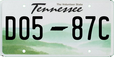 TN license plate D0587C
