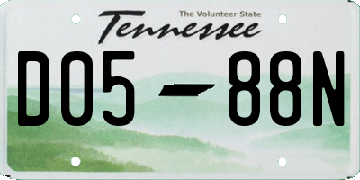 TN license plate D0588N