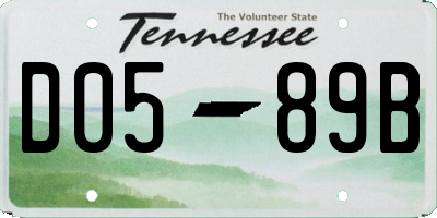 TN license plate D0589B