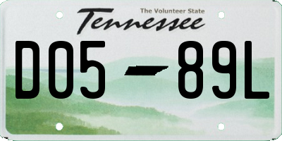 TN license plate D0589L