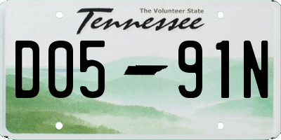 TN license plate D0591N