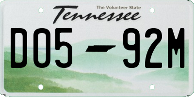 TN license plate D0592M