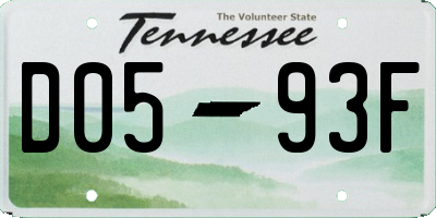 TN license plate D0593F
