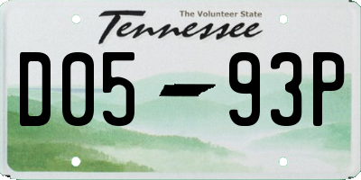 TN license plate D0593P