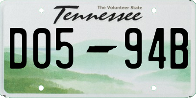 TN license plate D0594B