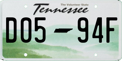 TN license plate D0594F