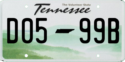 TN license plate D0599B