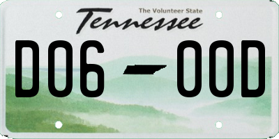 TN license plate D0600D