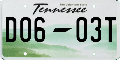 TN license plate D0603T