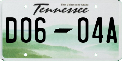 TN license plate D0604A