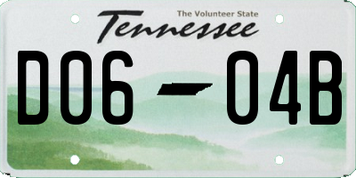TN license plate D0604B