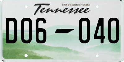 TN license plate D0604O