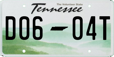 TN license plate D0604T