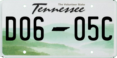 TN license plate D0605C