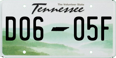 TN license plate D0605F