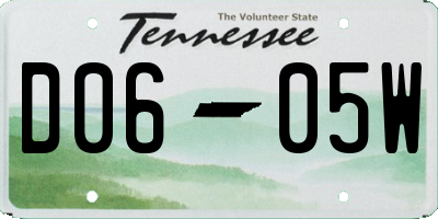 TN license plate D0605W