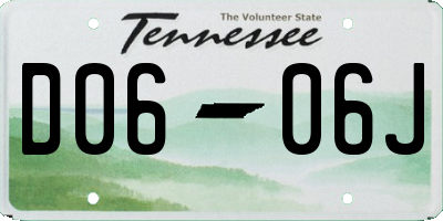 TN license plate D0606J