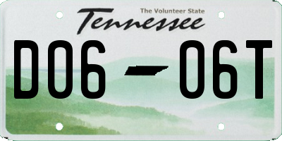 TN license plate D0606T