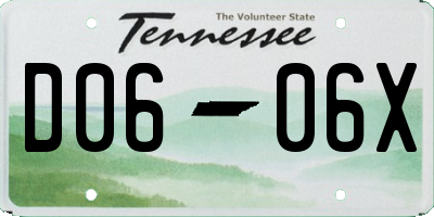 TN license plate D0606X