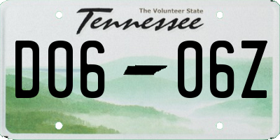 TN license plate D0606Z