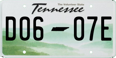 TN license plate D0607E