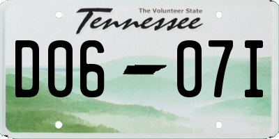 TN license plate D0607I