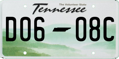 TN license plate D0608C