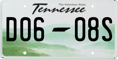 TN license plate D0608S
