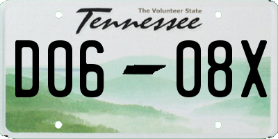 TN license plate D0608X