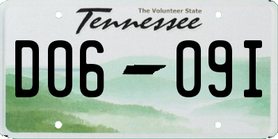 TN license plate D0609I