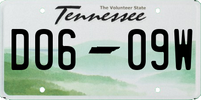 TN license plate D0609W