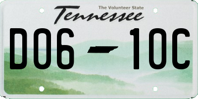TN license plate D0610C