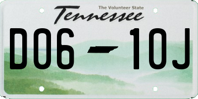 TN license plate D0610J
