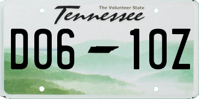 TN license plate D0610Z